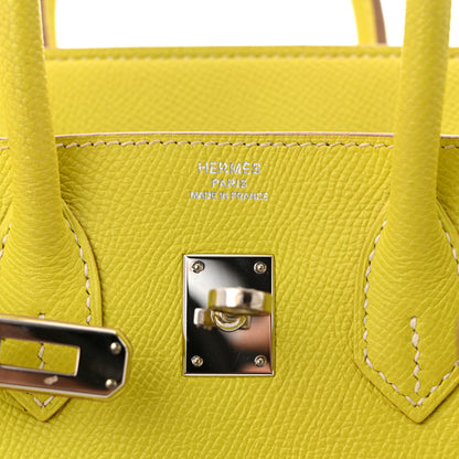 Hermes Epsom Candy Birkin 25 Lime Gris Perle 6 of 11