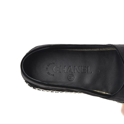 Chanel Velvet Logo Espadrilles 39 Black 7 of 8