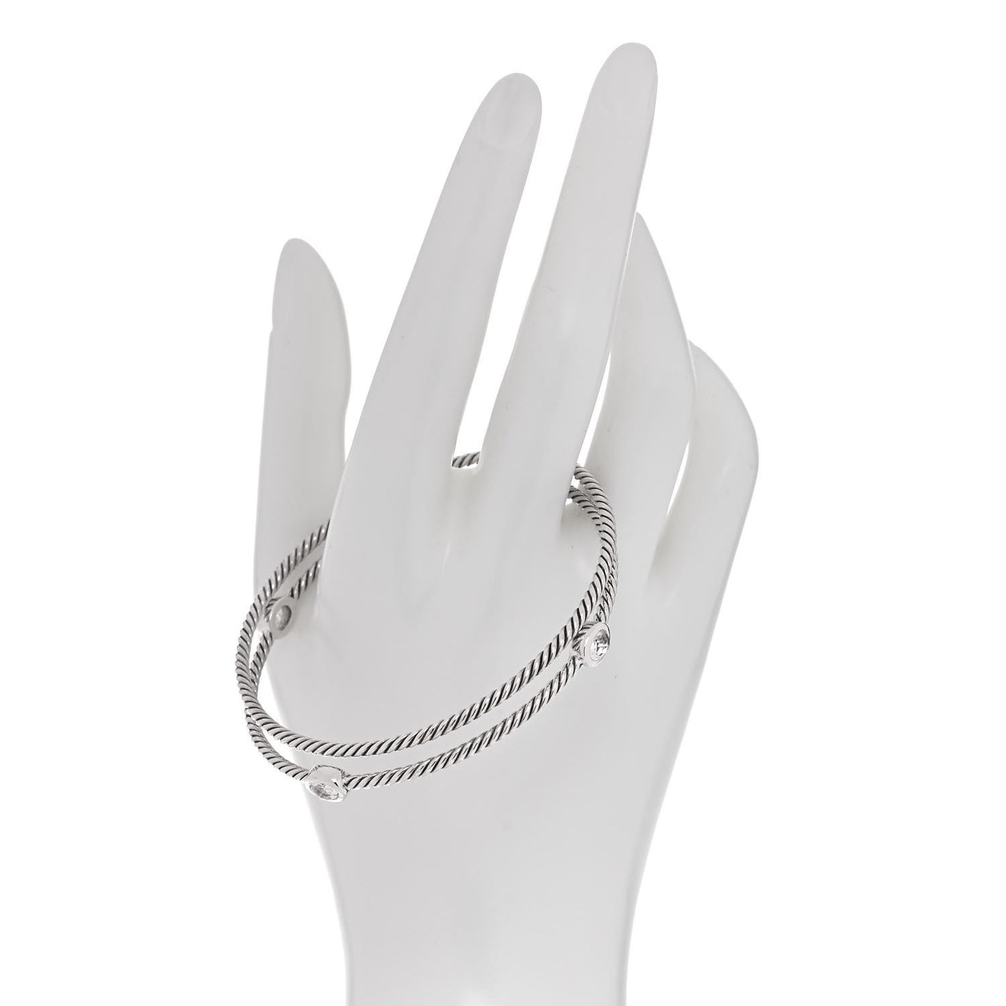 Sterling Silver Crystal Color Classics Cable Bangle Bracelet Set of 2