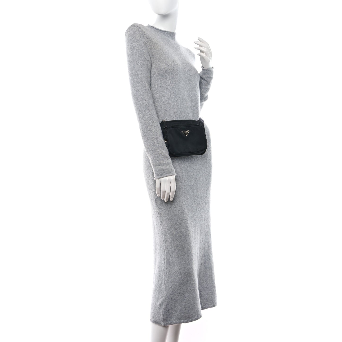 Tessuto Nylon Saffiano Belt Bag Black