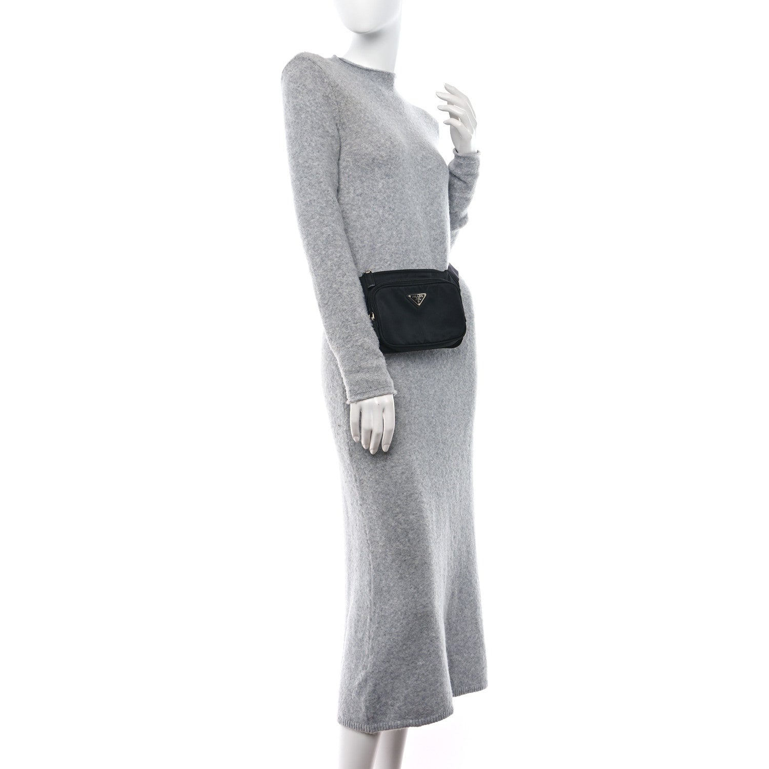 Prada Tessuto Nylon Saffiano Belt Bag Black 2 of 11
