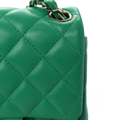 Chanel Lambskin Quilted Mini Square Flap Green 16 of 18