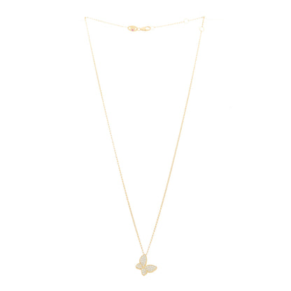 Roberto Coin 18K Yellow Gold Diamond Princess Butterfly Pendant Necklace 3 of 5