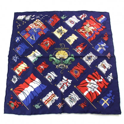 Hermes Silk Twill Pavois Flags Pocket Square Scarf 1 of 4