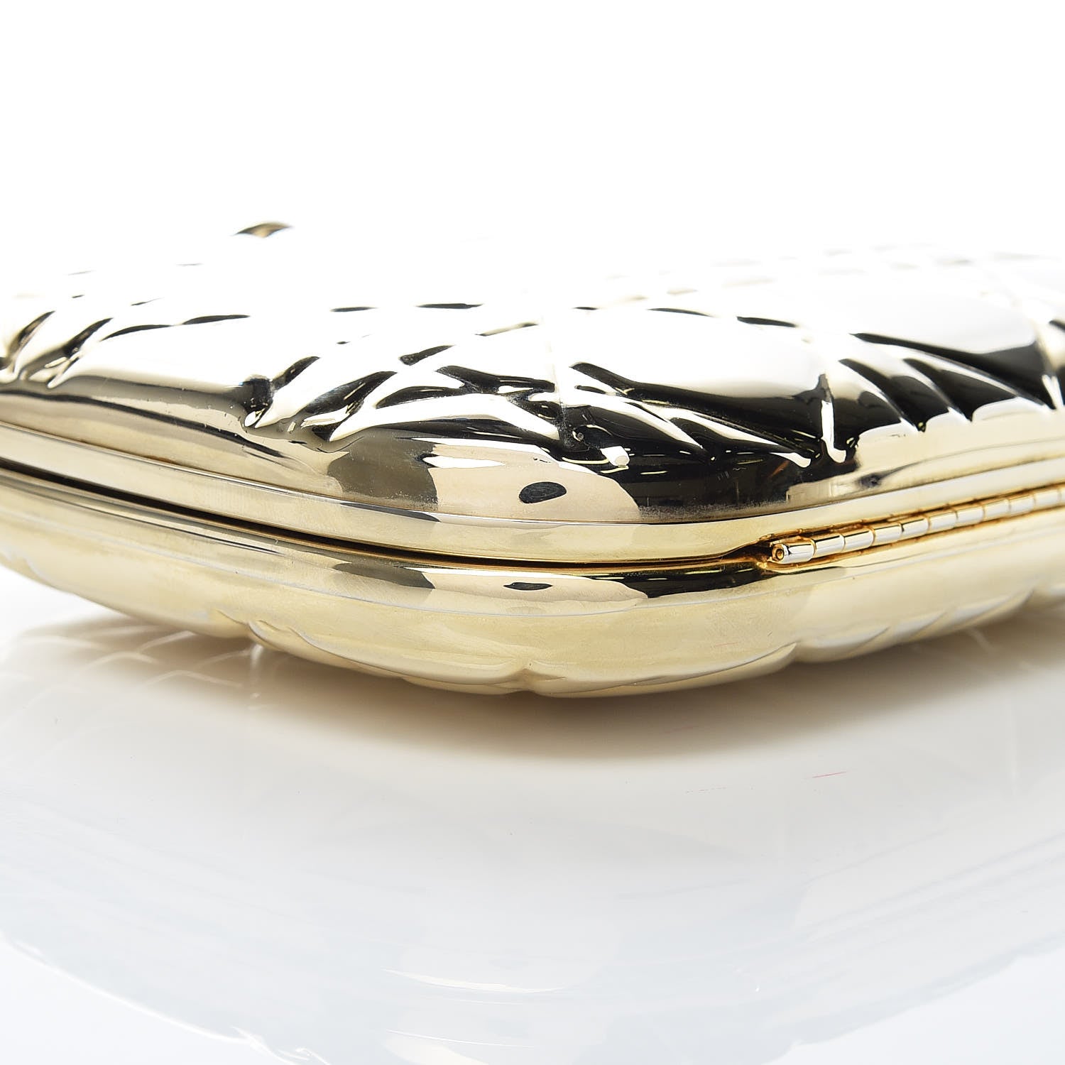 Christian Dior Metal Cannage Quilt Clutch Bag Gold 5 of 9