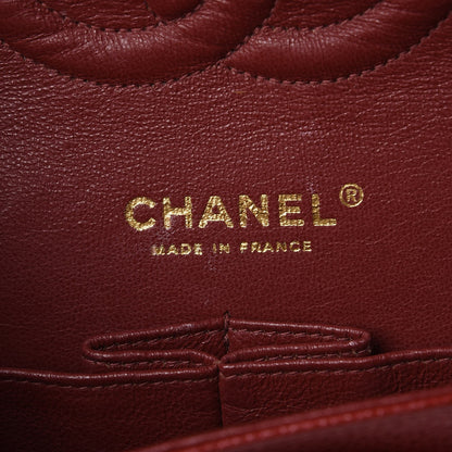Chanel Caviar Quilted Medium Double Flap Dark Red 6 of 8