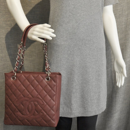 Chanel Caviar Petit Shopping Tote PST Bordeaux 3 of 11