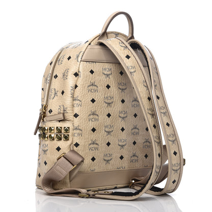 MCM Visetos Small Side Stud Stark Backpack Beige 2 of 10