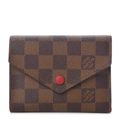 Louis Vuitton Damier Ebene Victorine Wallet Red 1 of 11