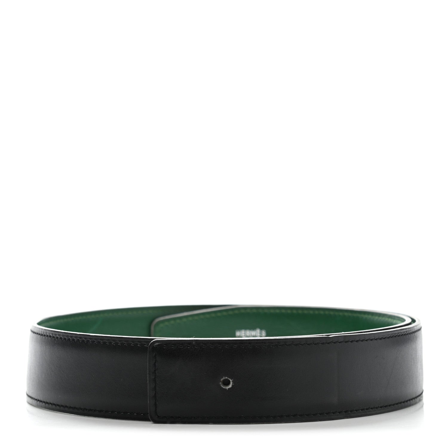 Hermes Box 32mm Belt Strap 68 Black Vert Clair 1 of 9