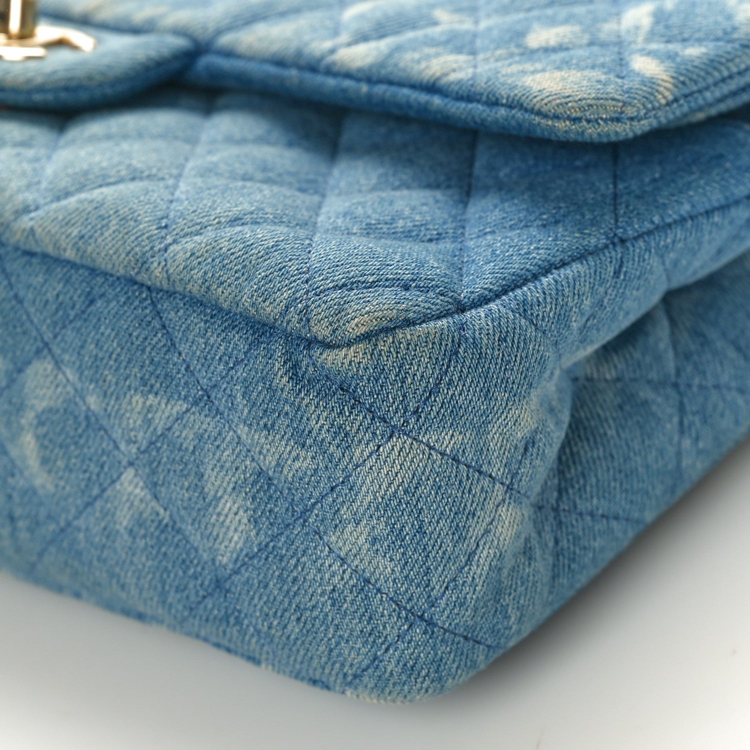 Chanel Denim Quilted Medium Double Flap Blue 10 of 10