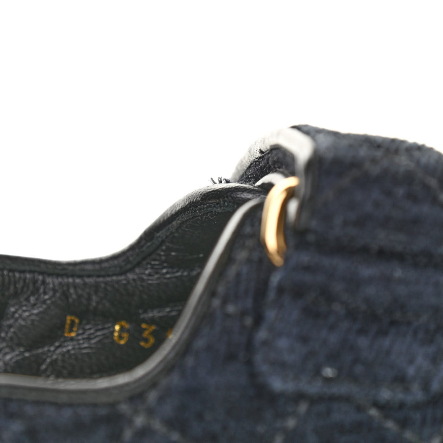 Denim Quilted Velcro Dad Sandals 35 Blue