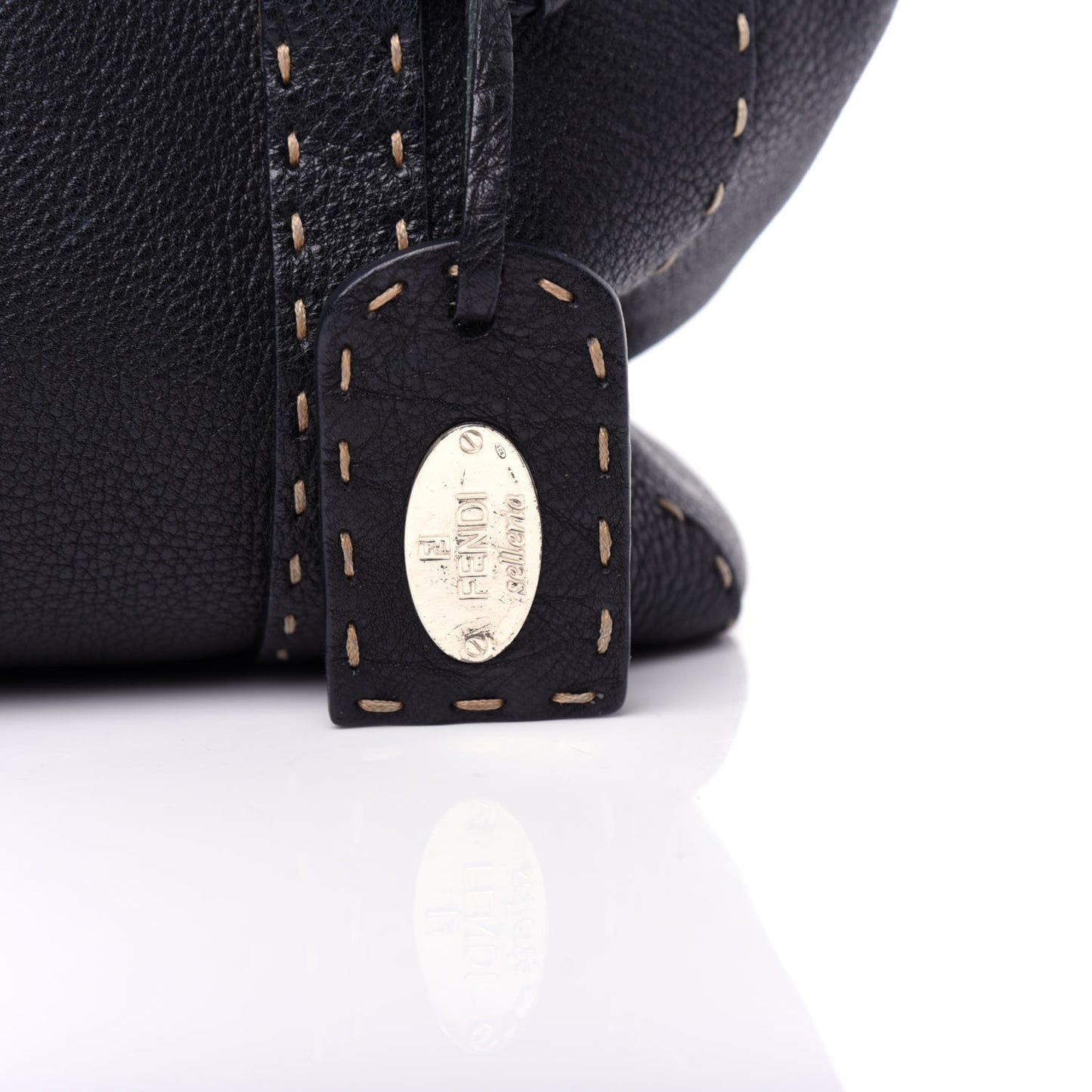 Calfskin Romano Selleria Medium Linda Satchel Black