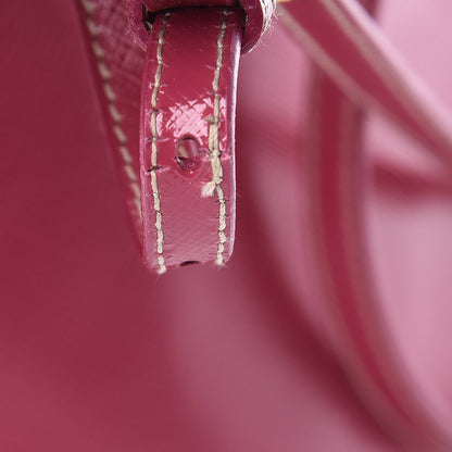 Prada Saffiano Vernice Turn Lock Shopping Tote Peonia 17 of 17