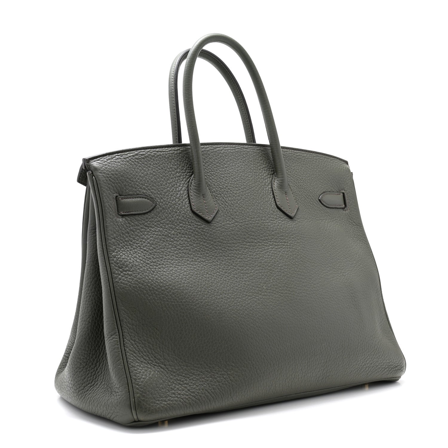 Hermes Taurillon Clemence Birkin 35 Vert De Gris 3 of 12