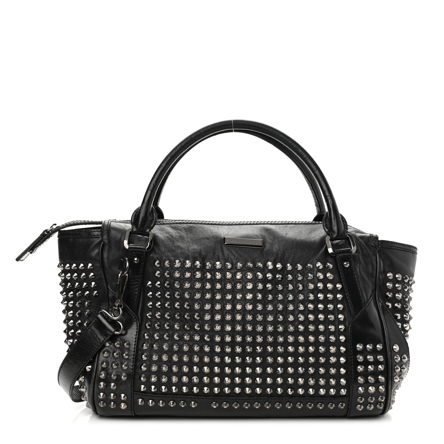 Burberry Lambskin Studded Small Edenham Satchel Black 1 of 22