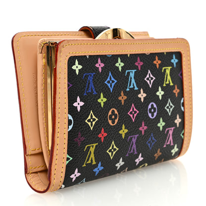 Louis Vuitton Monogram Multicolor French Purse Wallet Black 3 of 6