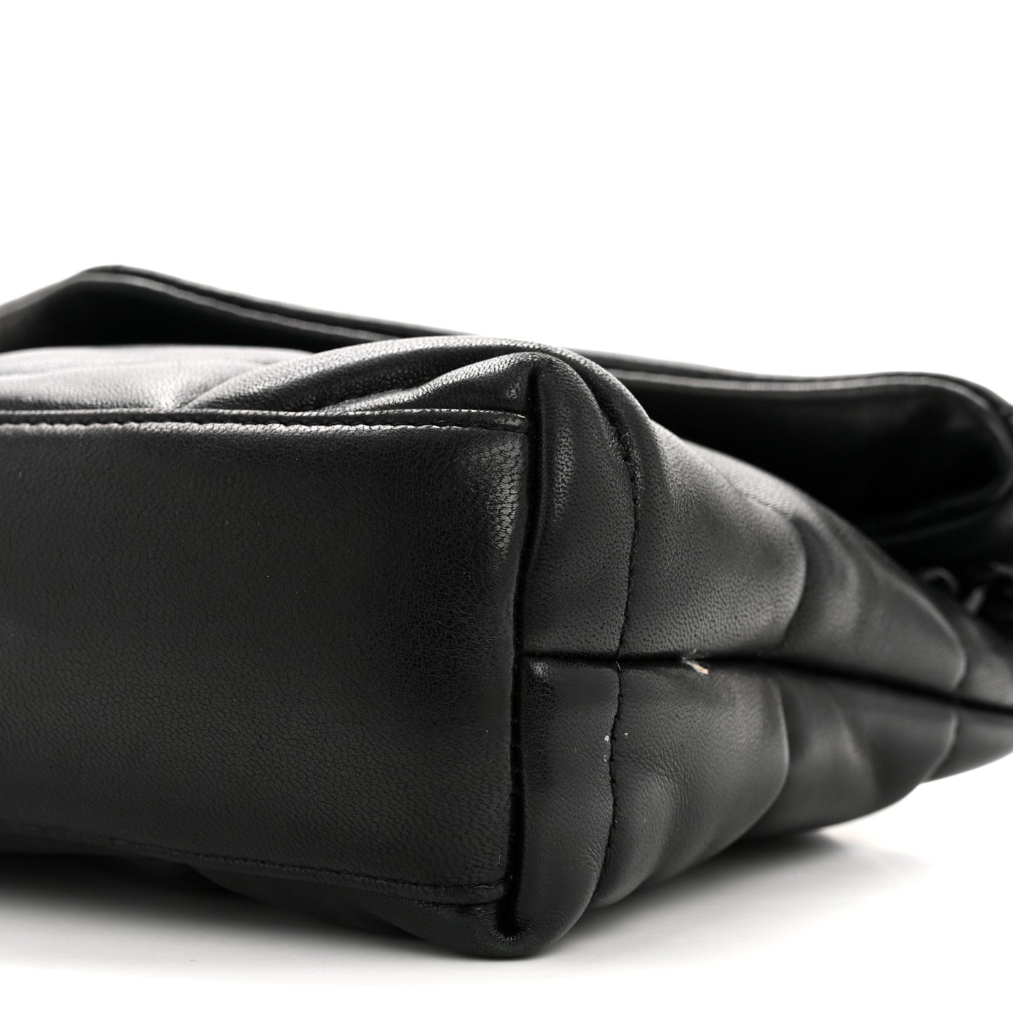 Lambskin Quilted Toy Loulou Puffer Monogram Monochrome Chain Satchel Black