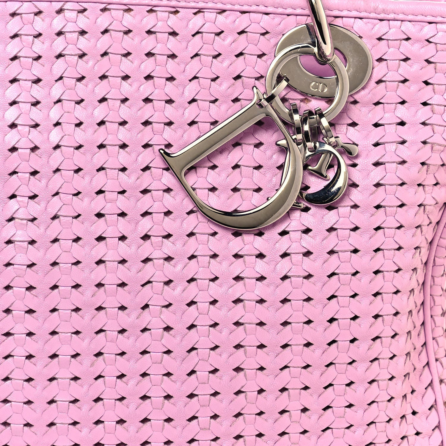 Christian Dior Lambskin Woven Dior Soft Shopping Tote Pink 7 of 16