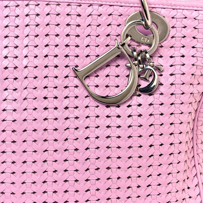 Christian Dior Lambskin Woven Dior Soft Shopping Tote Pink 7 of 16