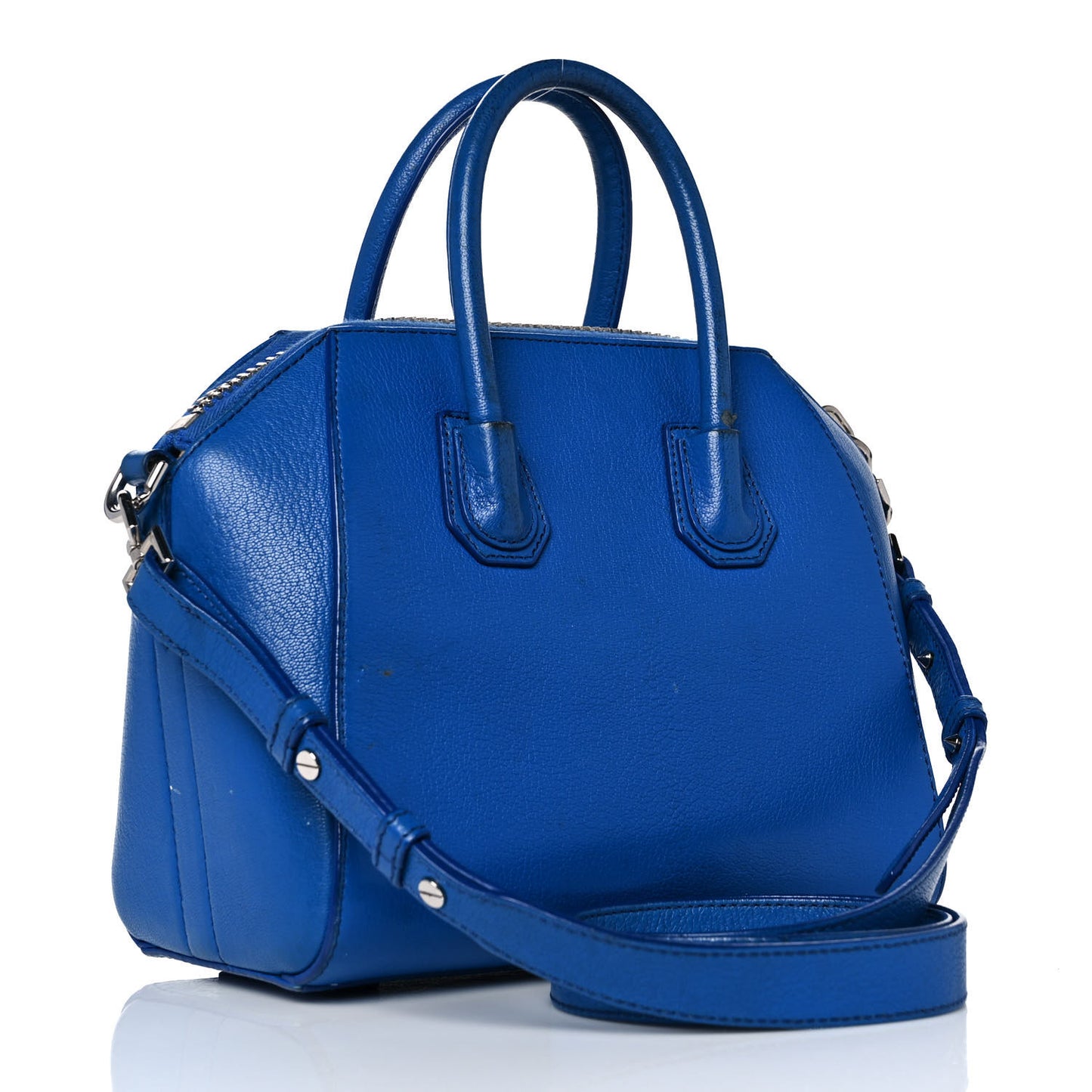 Sugar Goatskin Mini Antigona Indigo Blue