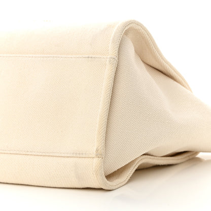 Chanel Canvas Pearl Medium Deauville Tote Ecru Beige 10 of 28