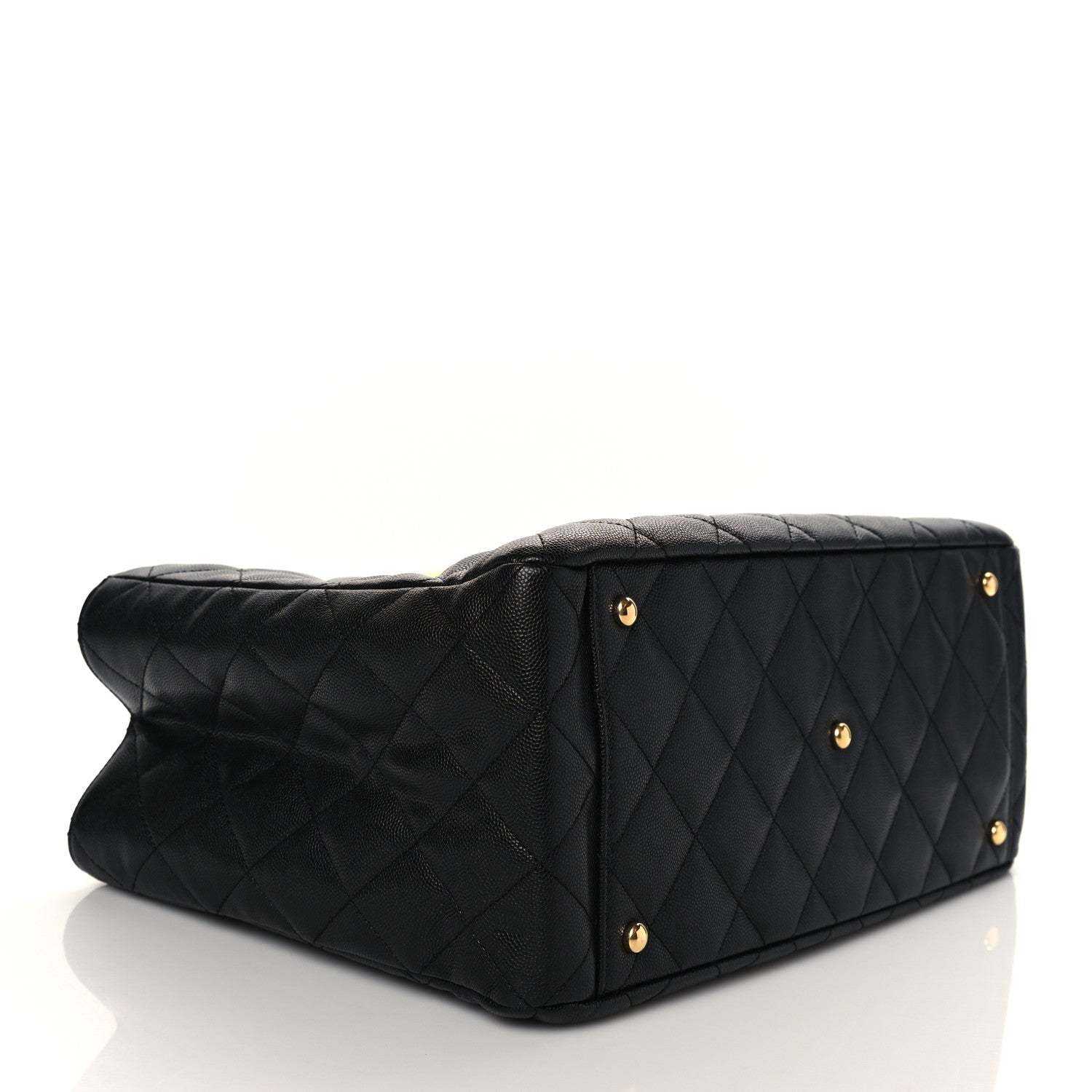 Chanel Caviar Quilted Chain Shopping Tote Black 3 of 9