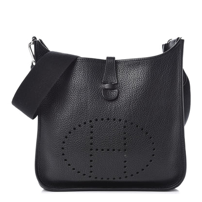 Hermes Taurillon Clemence Evelyne PM Black 1 of 9