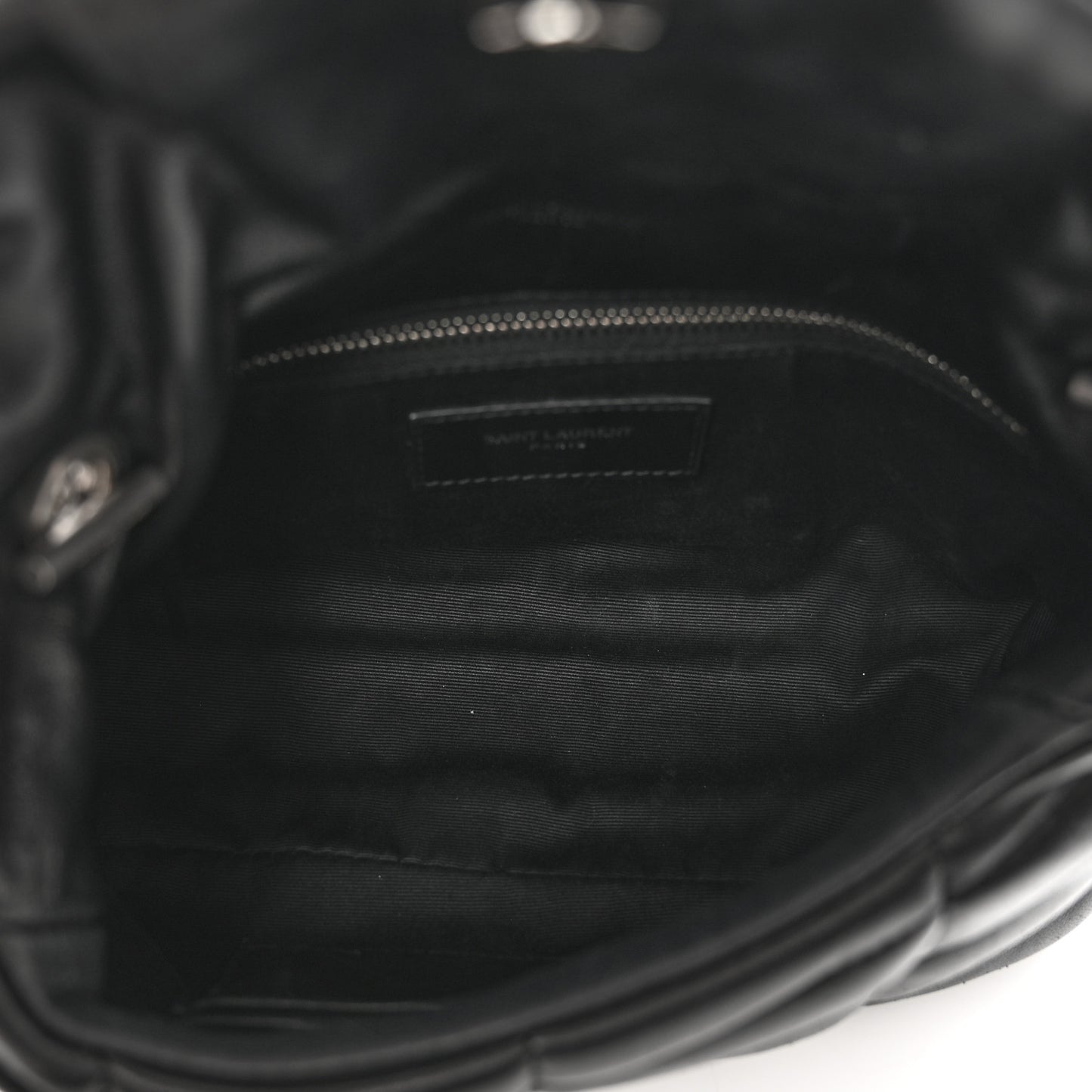 Lambskin Quilted Toy Loulou Puffer Monogram Chain Satchel Black