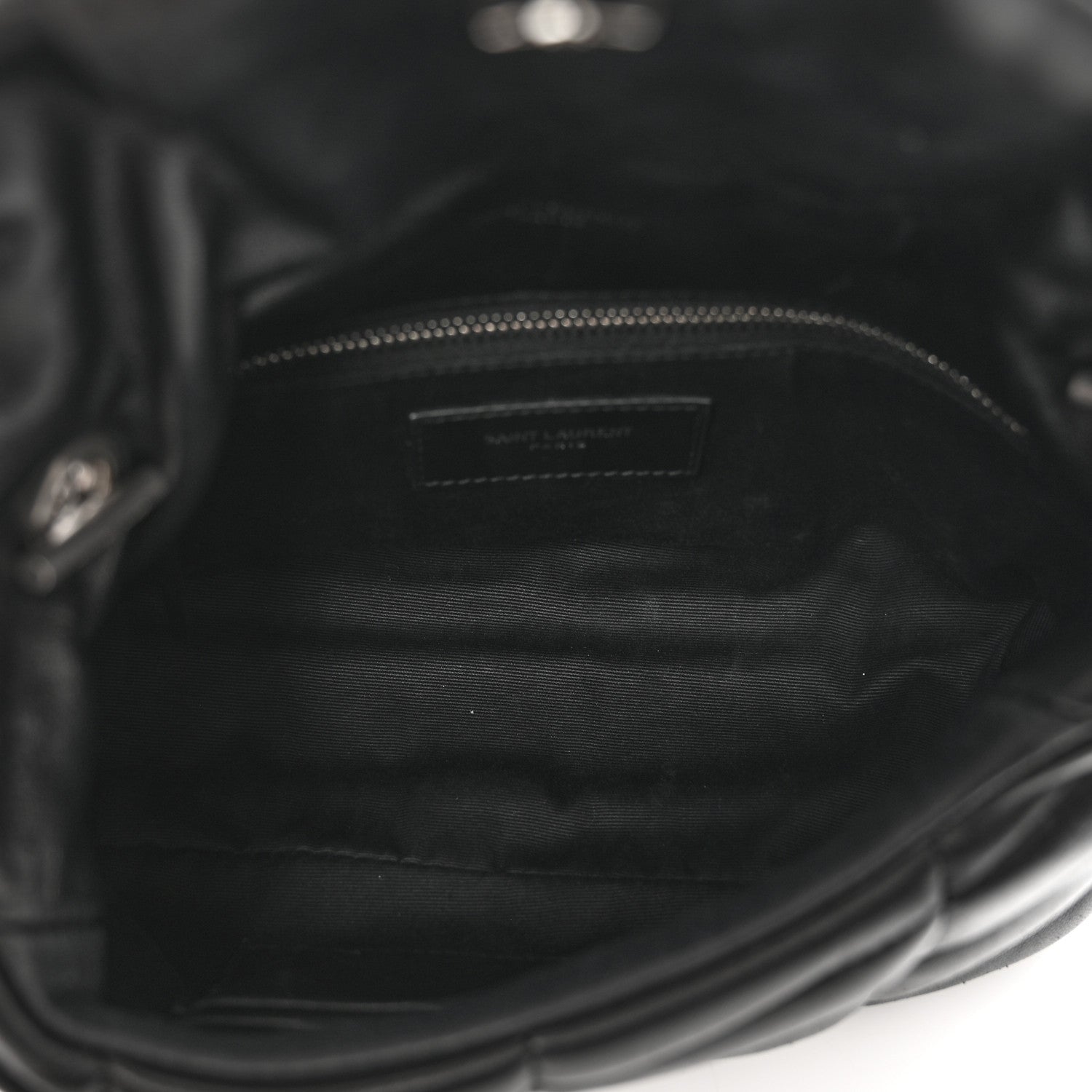 Saint Laurent Lambskin Quilted Toy Loulou Puffer Monogram Chain Satchel Black 6 of 10