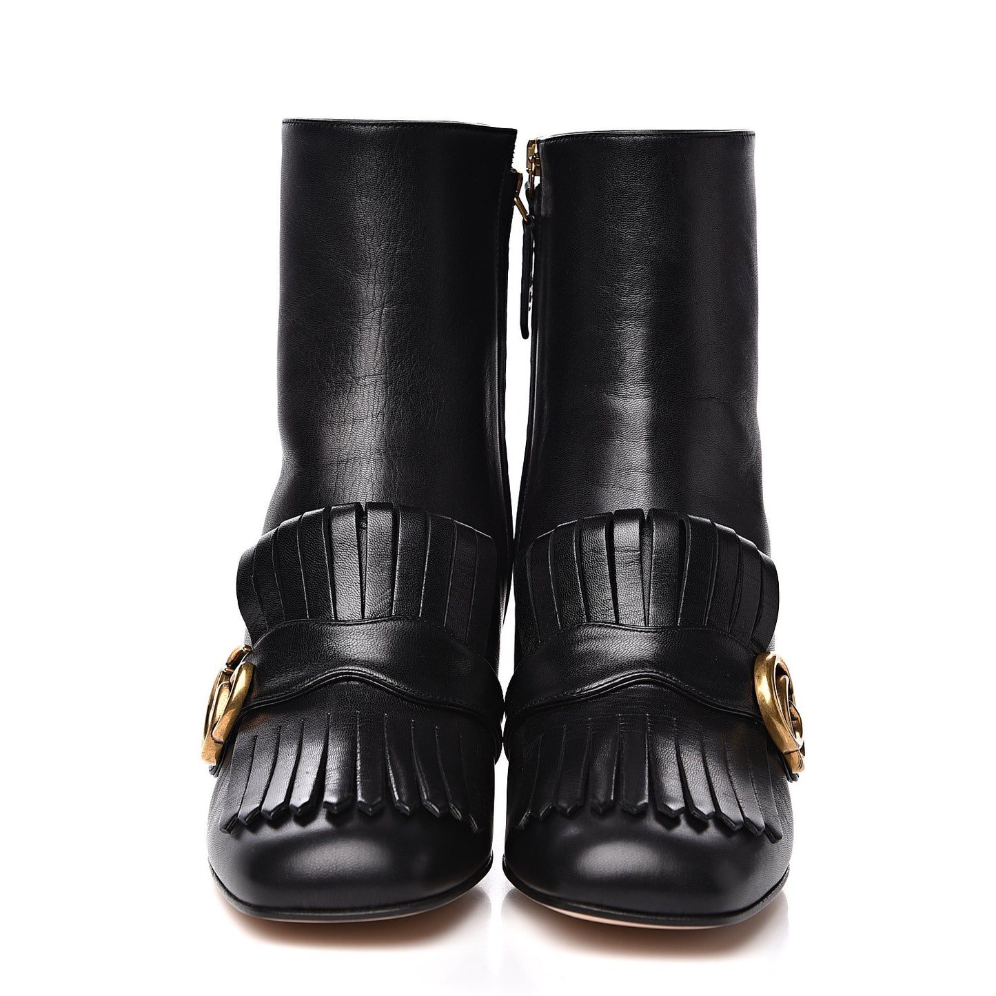 Malaga Kid GG Marmont Fringe 75mm Ankle Boots 39 Black
