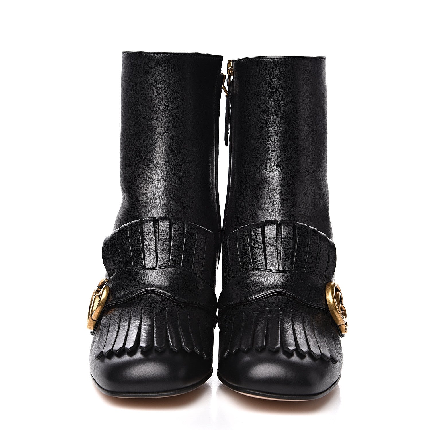 Gucci Malaga Kid GG Marmont Fringe 75mm Ankle Boots 39 Black 2 of 8