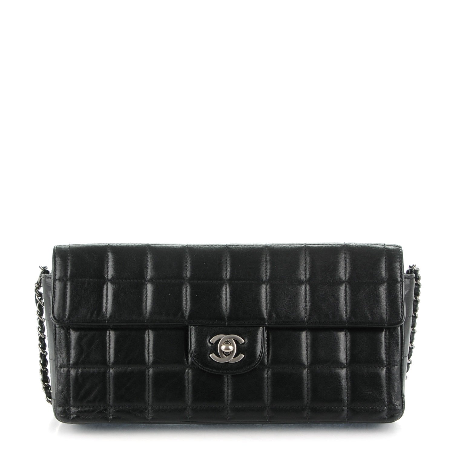 Chanel Lambskin Quilted East West Chocolate Bar Flap Black 1 of 11