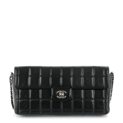 Chanel Lambskin Quilted East West Chocolate Bar Flap Black 1 of 11