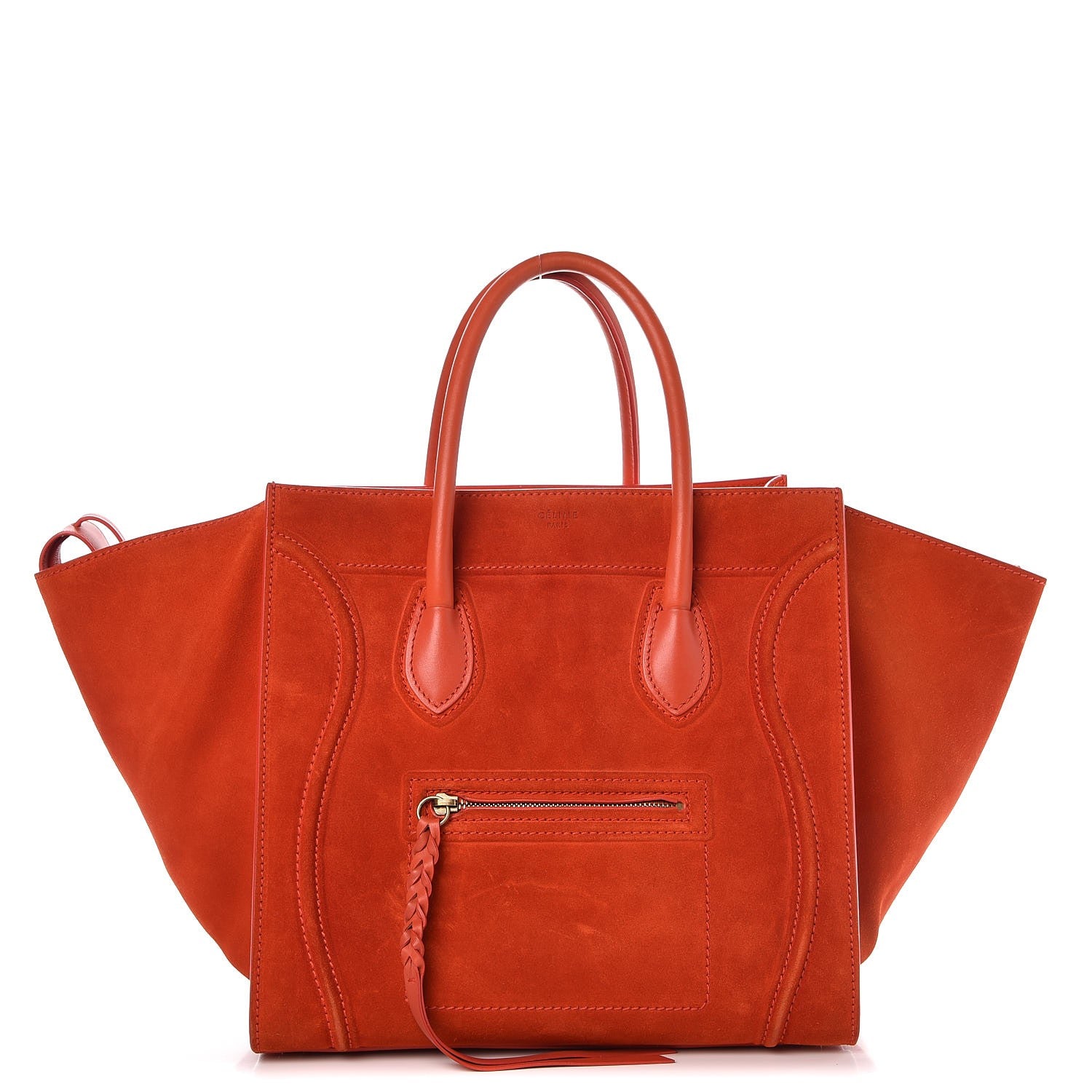 Celine Suede Medium Phantom Luggage Bright Orange 1 of 10
