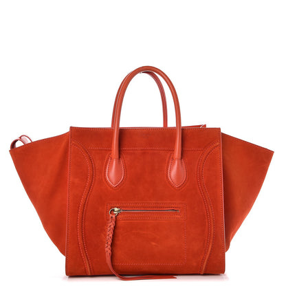 Celine Suede Medium Phantom Luggage Bright Orange 1 of 10