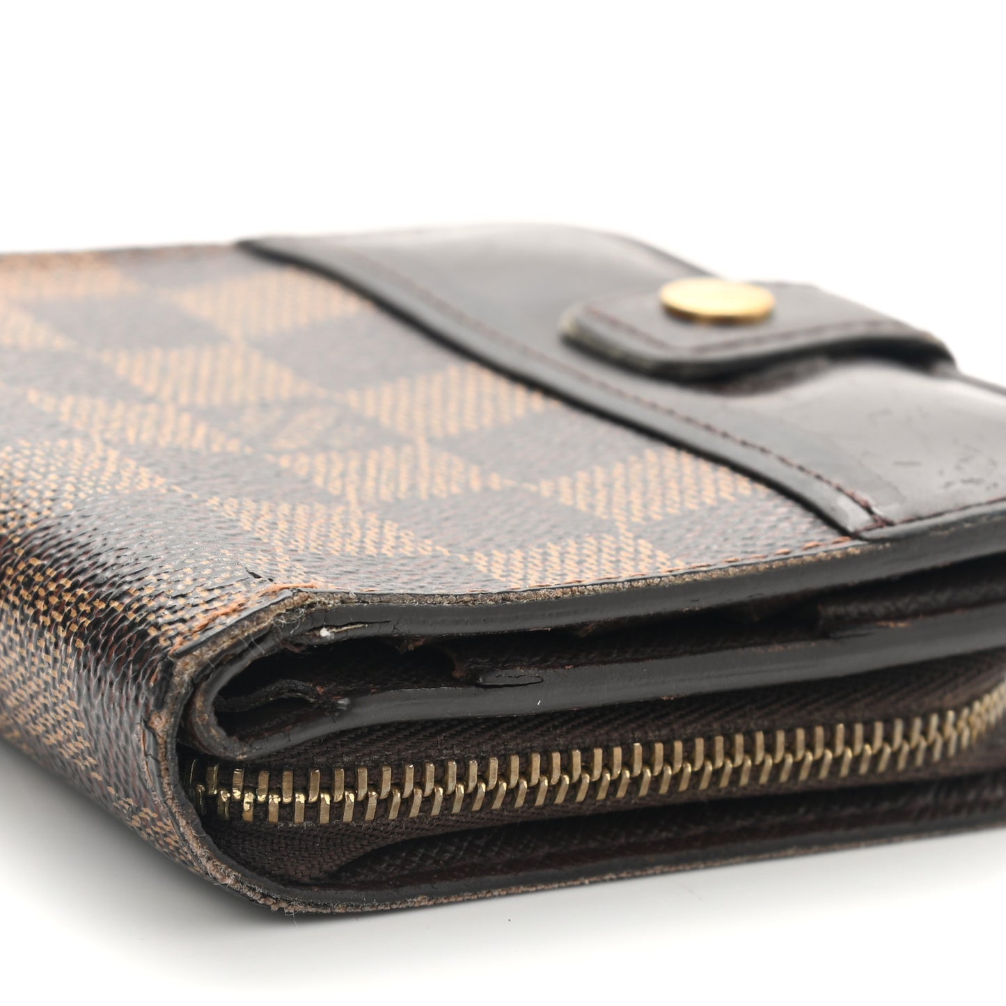 Damier Ebene Zippe Zipped Compact Wallet