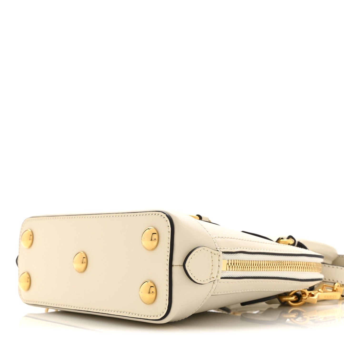 Boarded Plutone Calfskin Mini Horsebit 1955 Top Handle Bag Mystic White