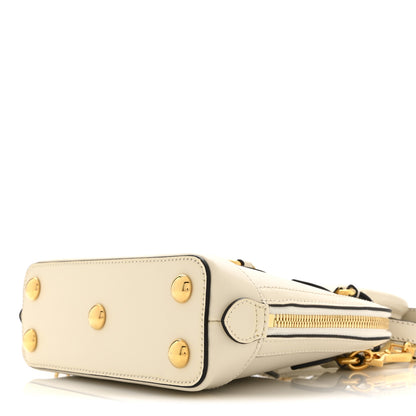 Gucci Boarded Plutone Calfskin Mini Horsebit 1955 Top Handle Bag Mystic White 11 of 11