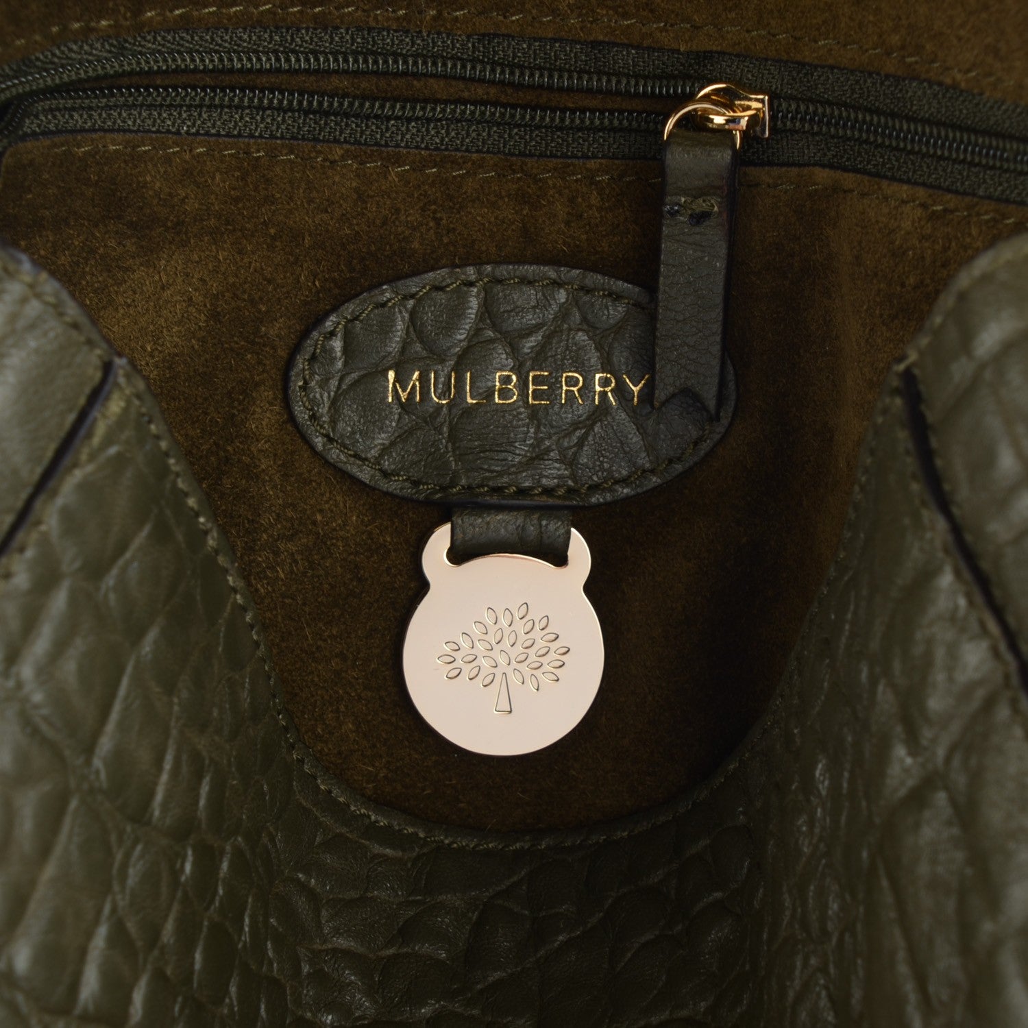 Mulberry Nappa Crocodile Embossed Small Lily Nettle Green 6 of 7