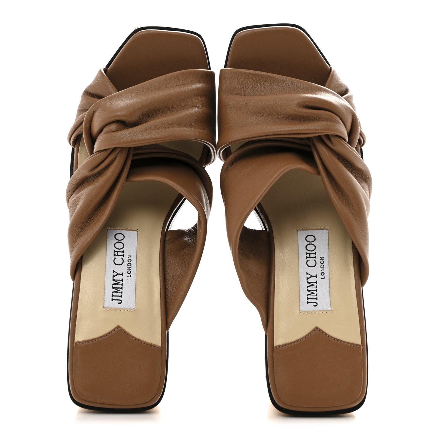 Soft Nappa Narisa 90 Wedge Mules 37.5 Cuoio