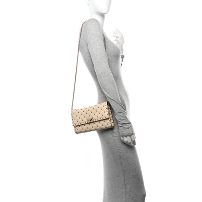 Valentino Garavani Nappa Rockstud Spike Wallet on Chain Light Ivory 3 of 12