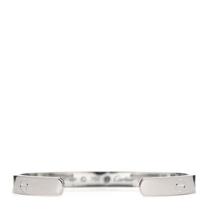 Cartier 18K White Gold 1 Diamond LOVE Cuff Bracelet 17 2 of 4