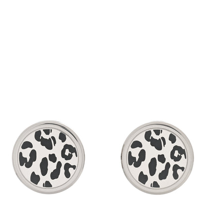 Cartier Sterling Silver Palladium Black Lacquer Panthere Cufflinks 1 of 6