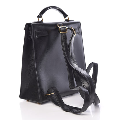 Hermes Courchevel Kelly Sellier Ado Backpack Black 3 of 10