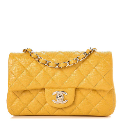 Chanel Caviar Quilted Mini Rectangular Flap Yellow 1 of 8