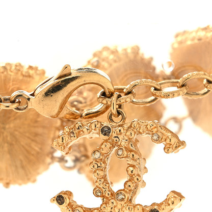 Chanel Feather Crystal CC Bracelet Gold 4 of 5