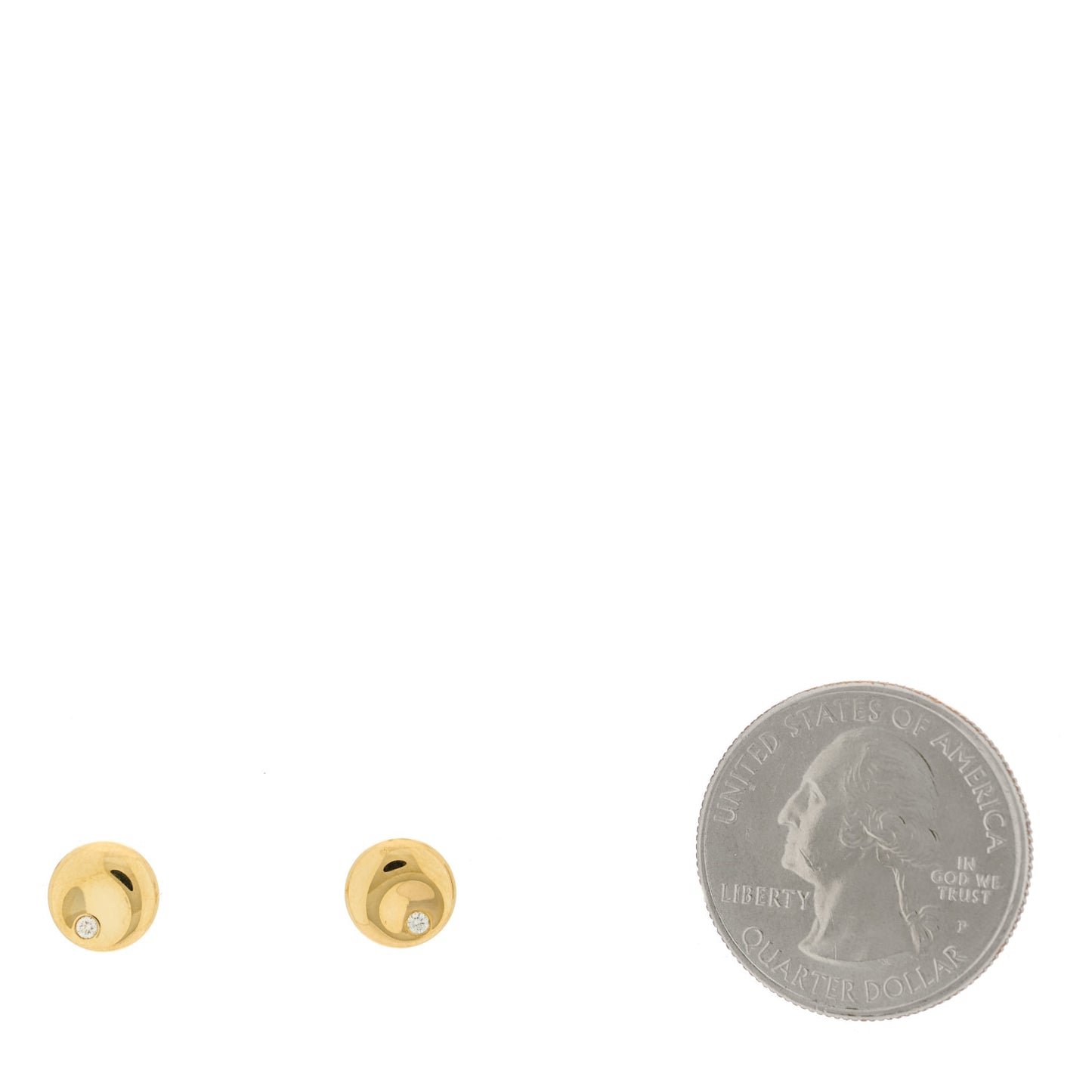 18K Yellow Gold Diamond Elsa Peretti Disc Earrings