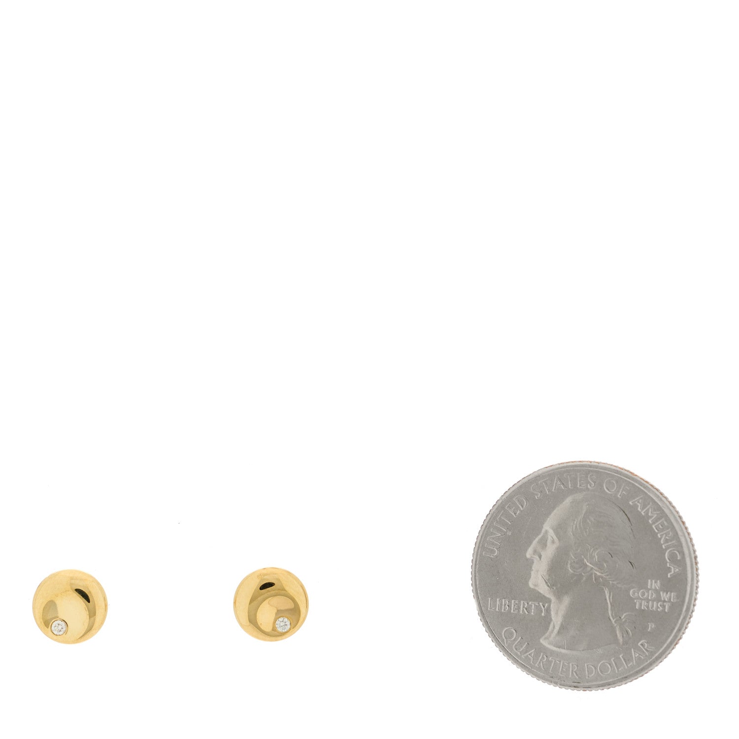 Tiffany 18K Yellow Gold Diamond Elsa Peretti Disc Earrings 2 of 4