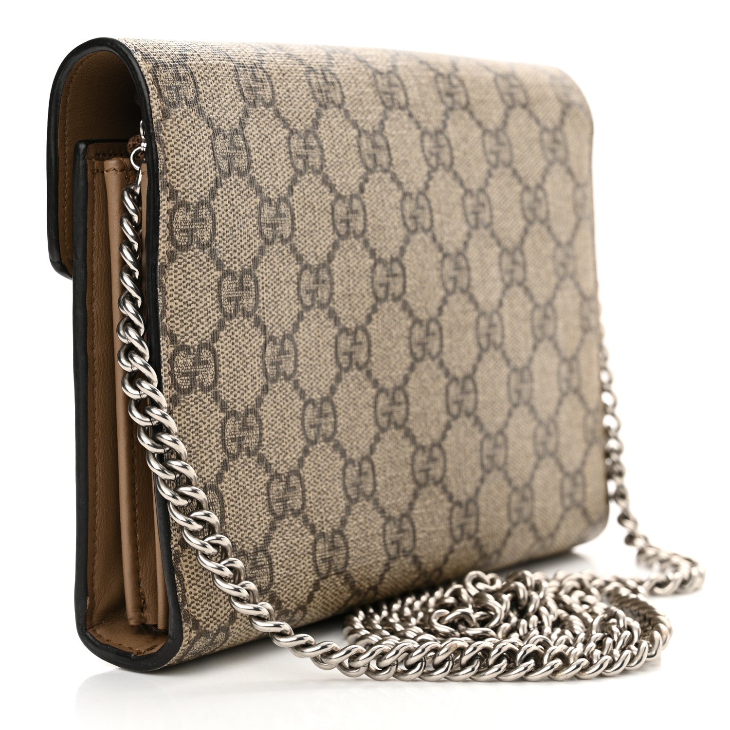 Gucci GG Supreme Monogram Mini Dionysus Chain Wallet Beige Taupe 3 of 13